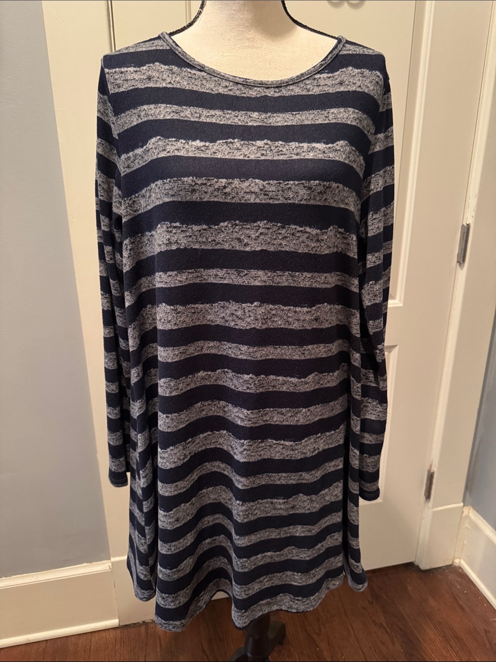 Striped Navy and Gray Women's dress